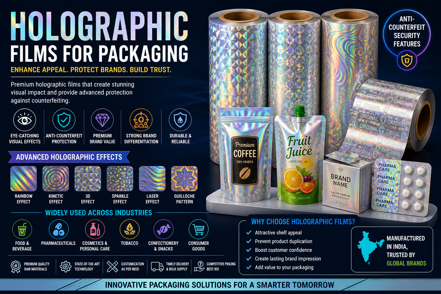 Best Holographic Films for Packaging Manufacturer in Delhi